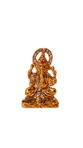 Ganesh Bhagwan Ganesha Statue Ganpati for Home Decor(1.4cm x 1.3cm x 0.5cm) Gold
