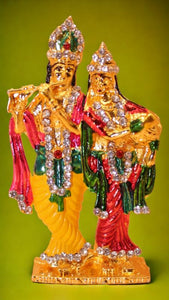 Radha Krishna Idol Showpiece Murti Gifts Home Decor (3cm x1.8cm x0.5cm) Mixcolor