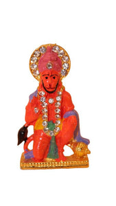 Lord Bahubali Hanuman Idol for home,car decore (2cm x 1cm x 0.5cm) Orange