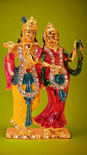 Radha Krishna Idol Showpiece Murti Gifts Home Decor(2.8cm x2.8cm x0.5cm)Mixcolor