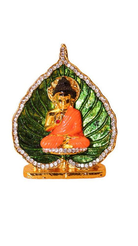 Buddha Sitting idol showpiece Decorative Statue Gift(3cm x 2.3cm x 0.8cm) Orange