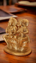 Load image into Gallery viewer, Shiv Parivar Shankar Parvati Ganesha Family Idol ( 9.5cm x 0.5cm x 6cm) Gold