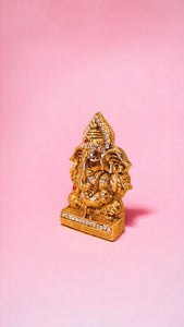Ganesh Bhagwan Ganesha Statue Ganpati for Home Decor(3cm x 2.3cm x 1cm) Gold