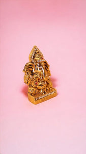 Ganesh Bhagwan Ganesha Statue Ganpati for Home Decor(3cm x 2.3cm x 1cm) Gold