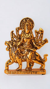 Goddess Ambaji Maa Durga Sitting Idol Statue Gold