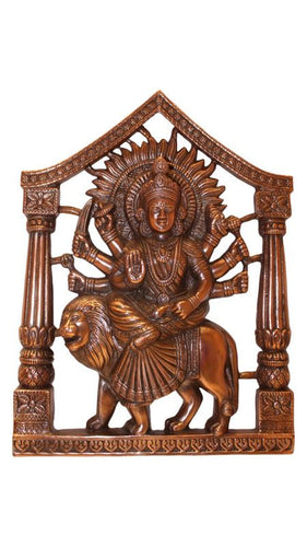 DURGA WALL HANGING & TABLE SHOWPIECE FIGURINE STATUE FOR HOME DECOR Copper