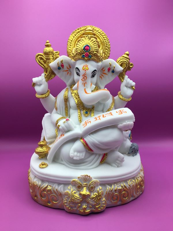 Ganesh Ganesha Ganpati Ganapati Hindu God Hindu God Ganesh fiber idol White