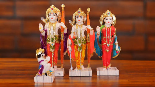 Lord Ram Darbar statue for Home/Office decoration (12cm x 13cm x 2.5cm) Mixcolor