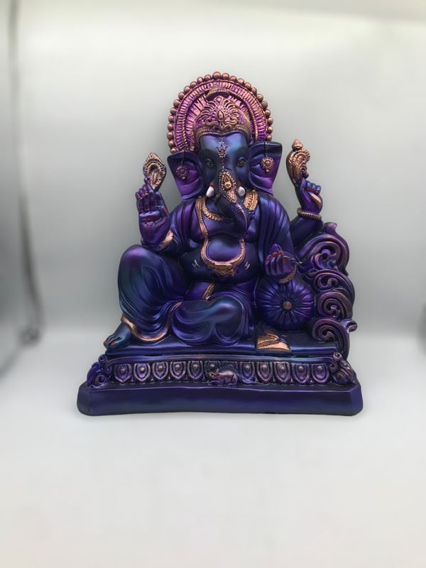 Ganesh Ganesha Ganpati Ganapati Hindu God Hindu God Ganesh fiber idol Purple