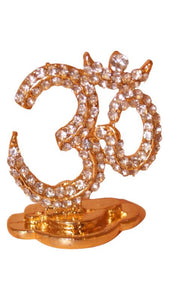 Hindu Religious Symbol OM Idol for Home,Car,Office (1.5cm x 1.5cm x 0.5cm) Gold