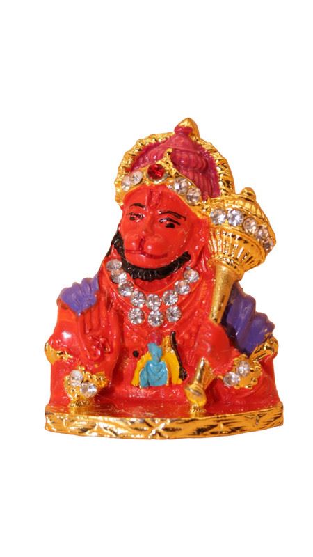 Lord Bahubali Hanuman Idol for home,car decore (1.5cm x 1.3cm x 0.5cm) Orange