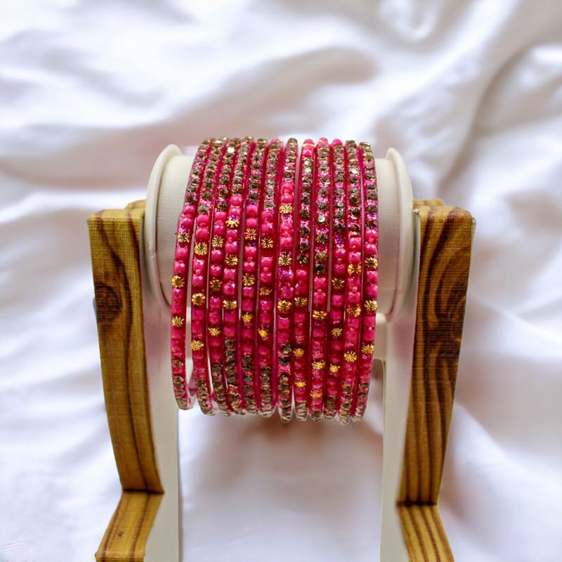 Indian glass bangles set of 12 - Traffic Purple