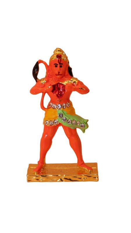 Lord Bahubali Hanuman Idol for home,car decore (2cm x 1cm x 0.5cm) Orange