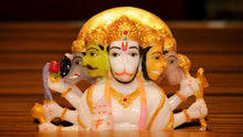 Load image into Gallery viewer, Lord Panchmukhi Hanuman Idol Bajrang Bali Murti (8cm x 6.5cm x 4cm) White