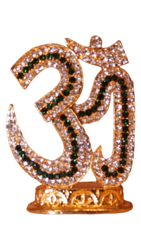 Hindu Religious Symbol OM Idol for Home,Car,Office ( 2cm x 1.5cm x 0.8cm) Green