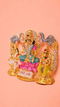 Load image into Gallery viewer, Laxmi,ganesh,saraswati Hindu God fiber idol Gold