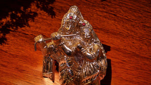 Radhe Krishna Idol of Eternal Love, Harmony Size LxWxD: 6cm x 3.5cm x 2cm silver