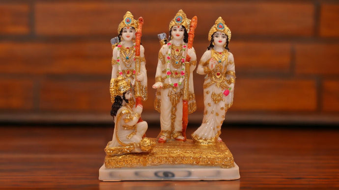 Lord Ram Darbar statue for Home/Office decoration (11cm x 8cm x 4.5cm) White