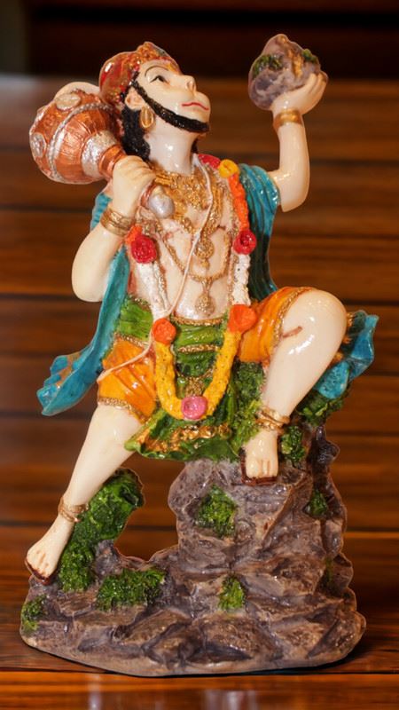 Lord Bahubali Hanuman Idol Bajrang Bali Murti (8cm x 5cm x 3cm) White