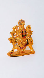 Goddess Ambaji Maa Durga Sitting Idol Statue Gold