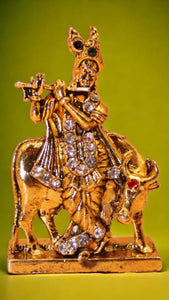 Lord Krishna,Bal gopal Statue,Home,Temple,Office decore(2cm x1.3cm x0.5cm)Gold