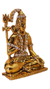 Lord Shiva Shankar Statue Bhole Nath Murti Home Decor ( 3cm x 2cm x 1cm) Gold