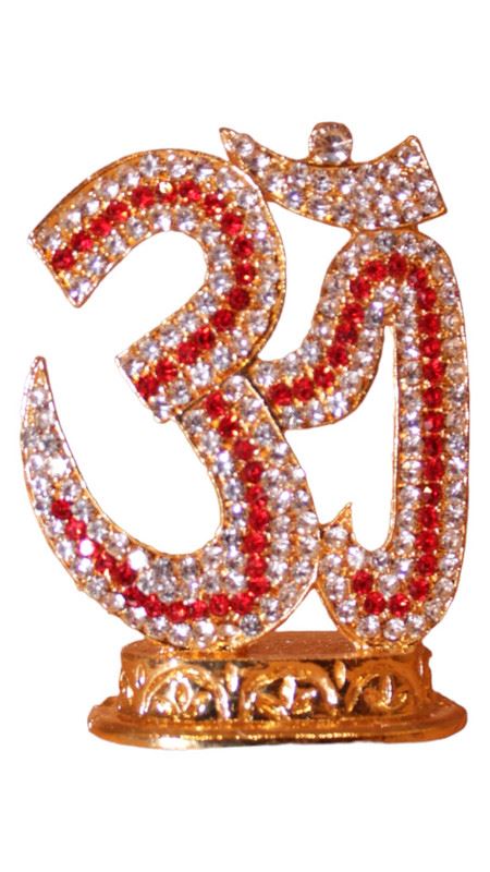 Hindu Religious Symbol OM Idol for Home,Car,Office ( 2cm x 1.5cm x 0.8cm) Red