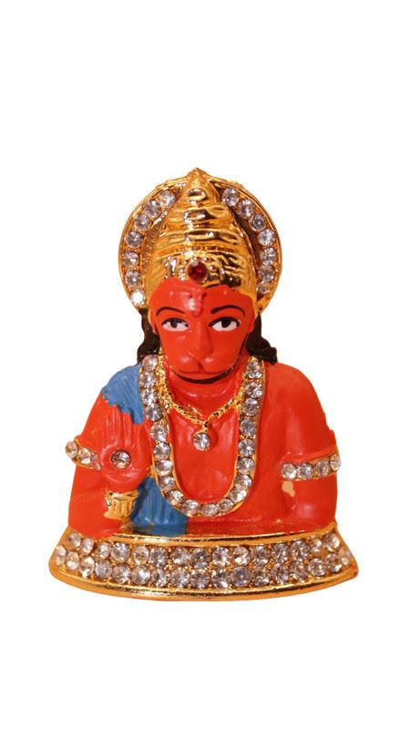 Lord Bahubali Hanuman Idol for home,car decore (2cm x 1.8cm x 0.8cm) Orange