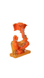 Ganesh Bhagwan Ganesha Statue Ganpati for Home Decor(2.3cm x 1.5cm x 0.5cm) Orange