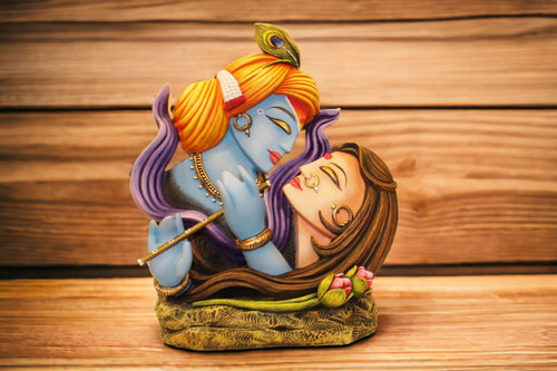 Radhe Krishna Hindu God Hindu fiber idol Blue