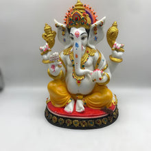 Load image into Gallery viewer, Ganesh Ganesha Ganpati Ganapati Hindu God Hindu God Ganesh fiber idol White