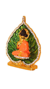 Buddha Sitting idol showpiece Decorative Statue Gift(3cm x 2.3cm x 0.8cm) Orange