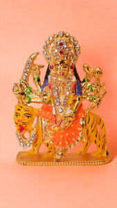 Goddess Ambaji Maa Durga Sitting Idol Statue Gold