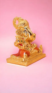 Ganesh Bhagwan Ganesha Statue Ganpati for Home Decor(3.3cm x 3cm x 1.3cm) Gold