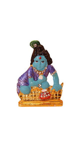 Lord Krishna,Bal gopal Statue Temple,Office decore (2.2cm x1.5cm x0.5cm) Blue