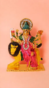 Goddess Ambaji Maa Durga Sitting Idol Statue Gold