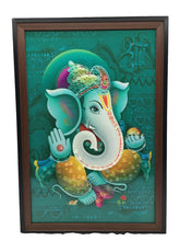 Load image into Gallery viewer, Ganesh Frame Ganesha Frame Ganpati Wall Frame Hanging Home Decore Multi color