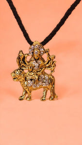 Religious Hindu Idol God ambaji Pendant Necklace Chain For Men And Women Gold