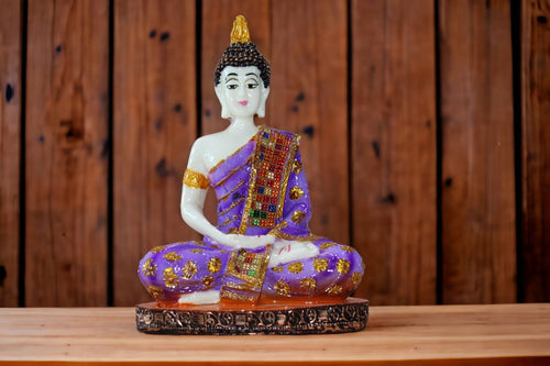 Buddha buddh buddha sitting medium Showpiece Home decore OrangeBlueBlue