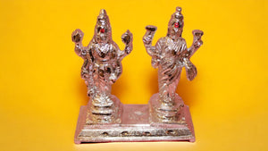 Lord Vishnu Laxmi Sculpture Decorative (5cm x 4.5cm x 2cm) Silver