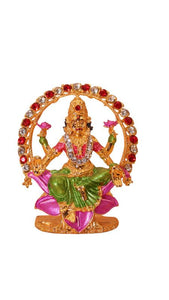 Laxmi Hindu God Hindu God laxmi fiber idol ( 2.5cm x 2cm x 0.3cm) Gold