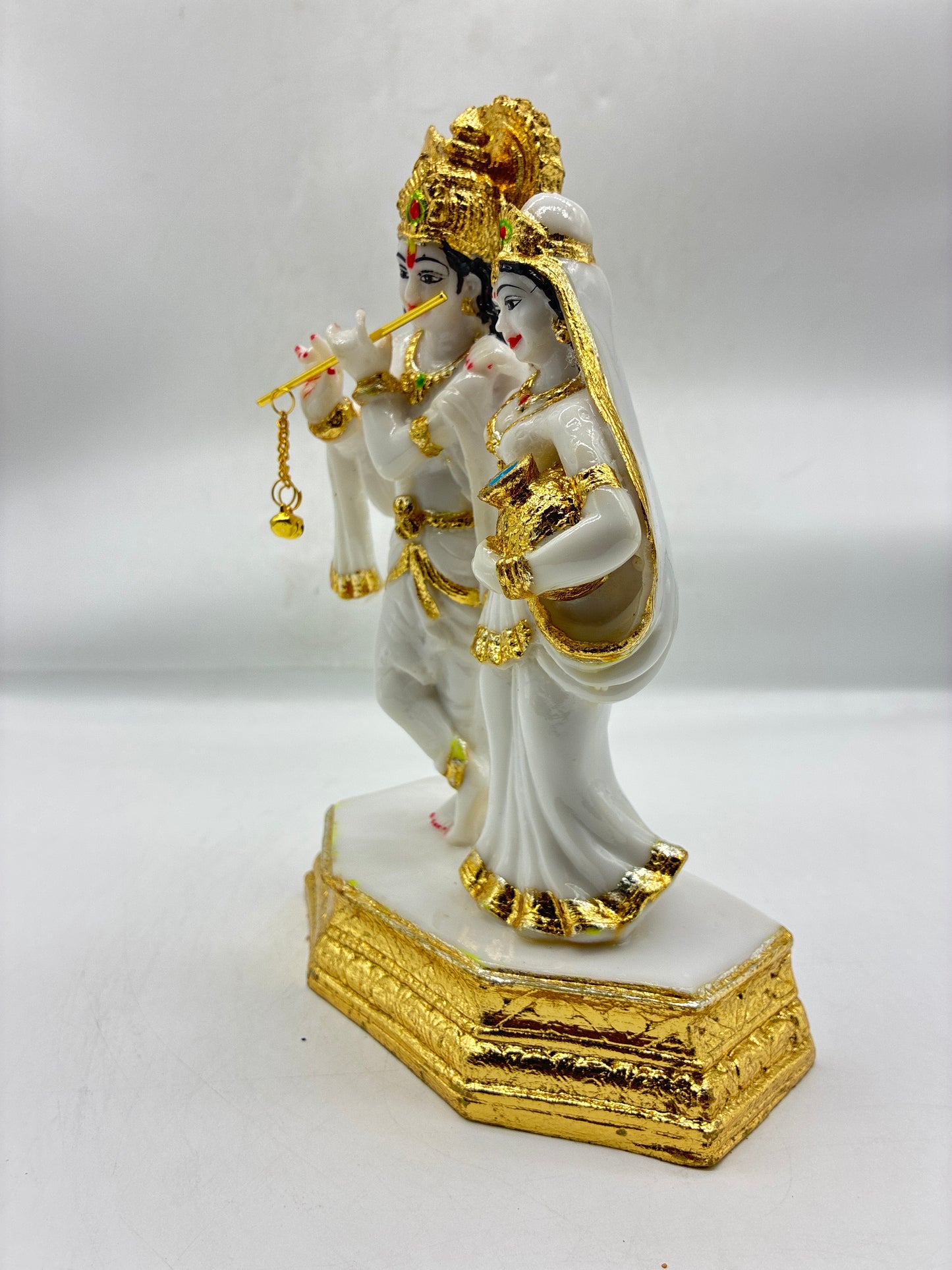 Radha Krishna Statue for Home Temple – Polyresin, 23cm