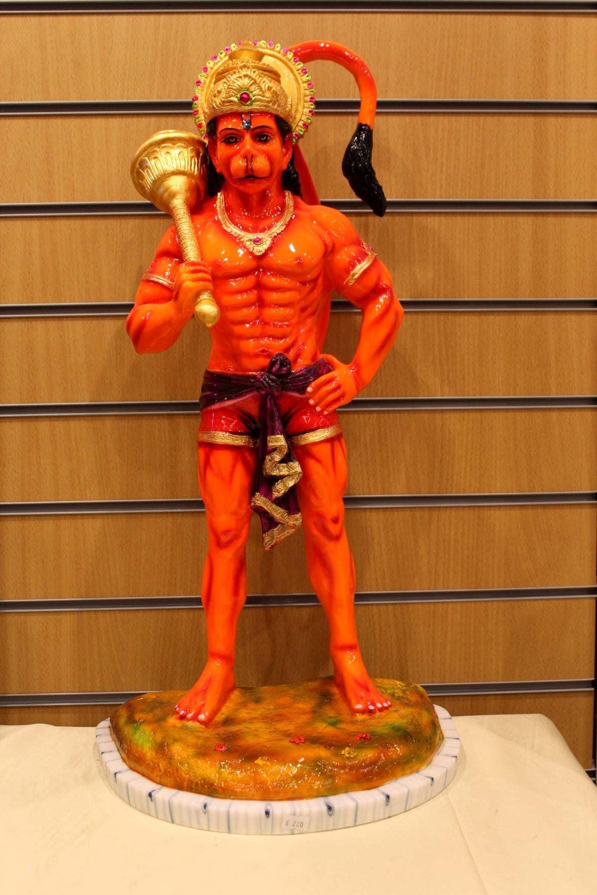 Resin/Fibre Hanuman Statue for Home Temple – Standing with Gada, 27 inch