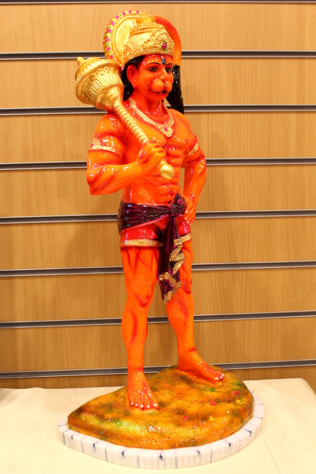 Resin/Fibre Hanuman Statue for Home Temple – Standing with Gada, 27 inch