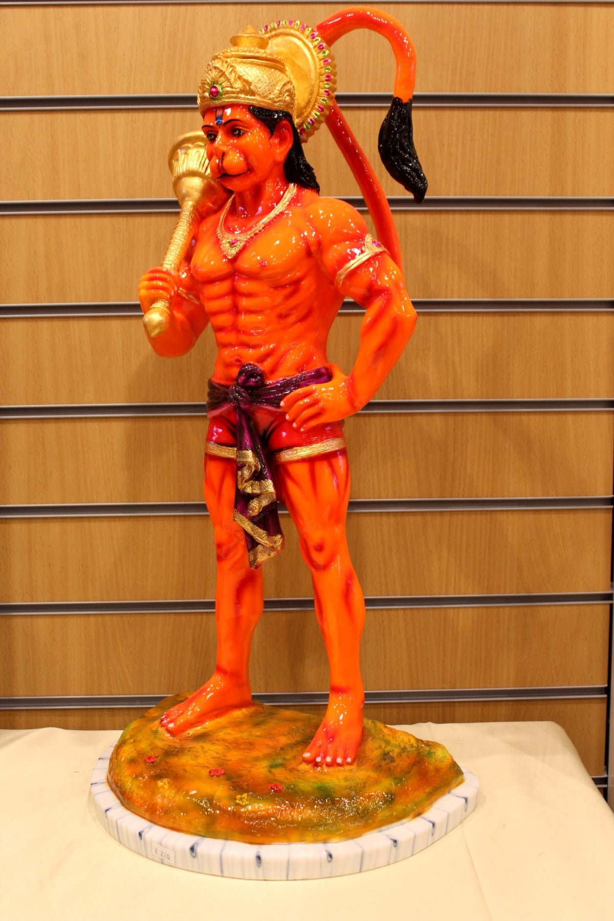 Resin/Fibre Hanuman Statue for Home Temple – Standing with Gada, 27 inch