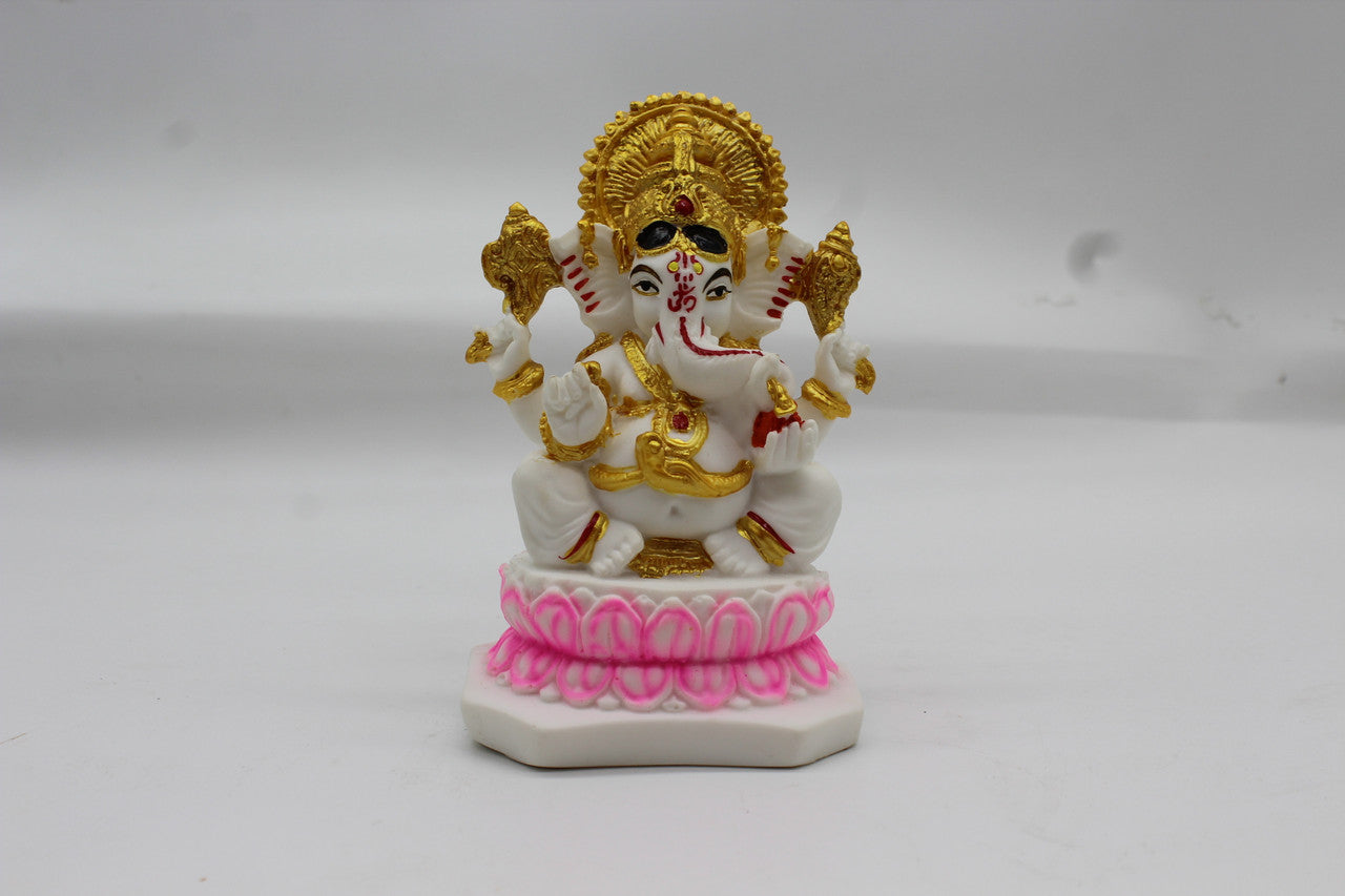 Lord Krishna Statue for Home Temple – White Resin, 24cm