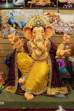 Load image into Gallery viewer, POP Ganesh Visarjan Idol Purple and Gold 3.5ft - front view