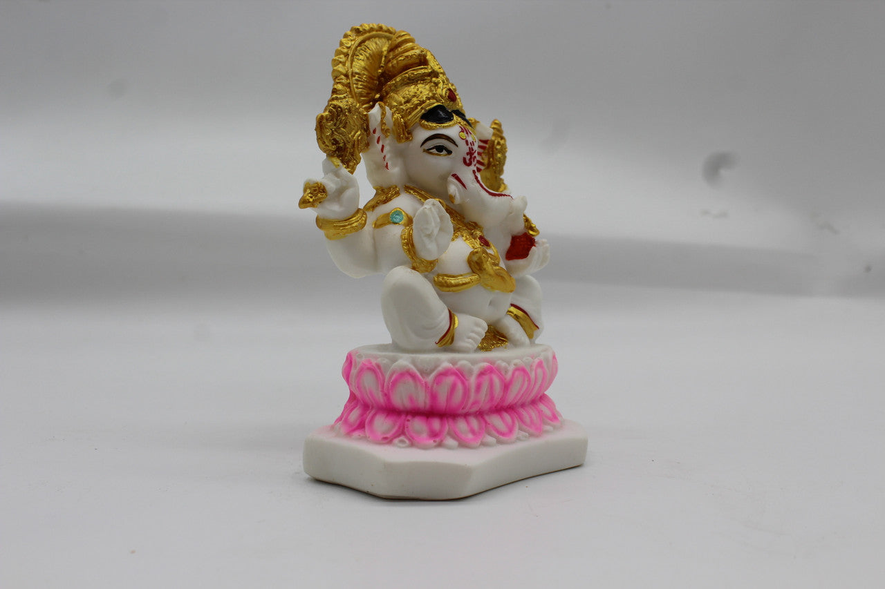 Lord Krishna Statue for Home Temple – White Resin, 24cm