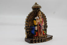 Load image into Gallery viewer, Standing Lord Murugan Idol with Peacock – Temple Arch Base - Red - side view