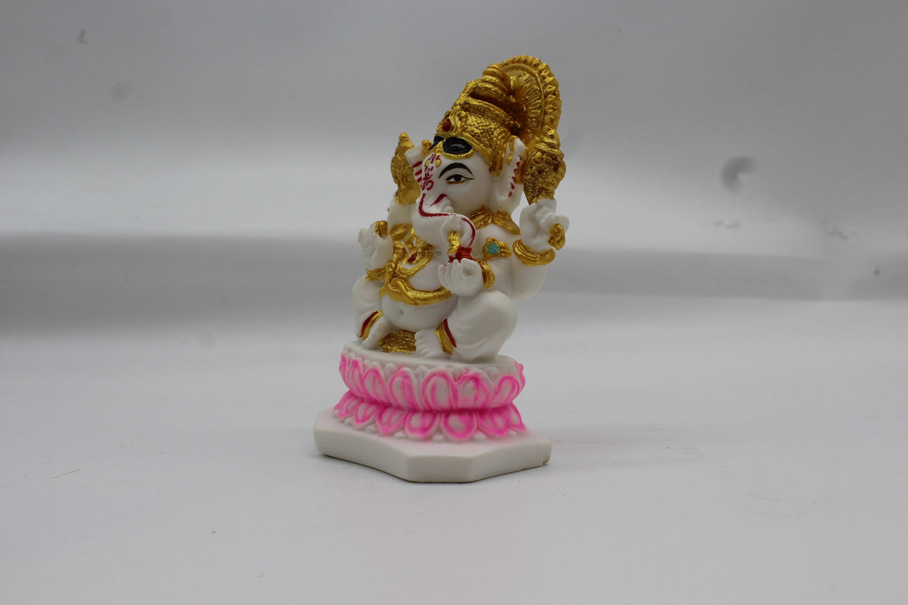 Lord Krishna Statue for Home Temple – White Resin, 24cm
